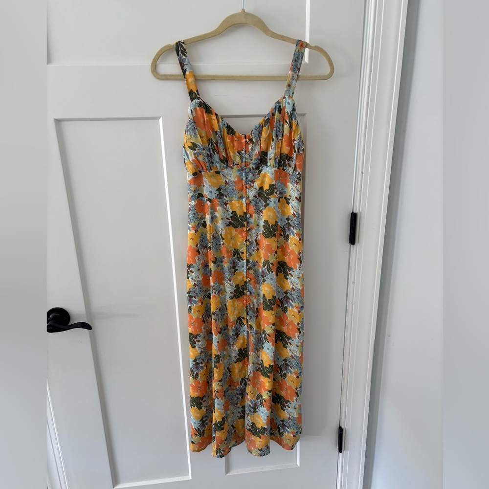 Abercrombie & Fitch Floral Maxi Dress - Orange and Yellow